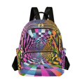 thumbnail image 1 of FORMRS Mini Backpack Purse for Women Quilted Travel Daypack Casual Shoulder Bag, Green Wavy Plaid, 1 of 7