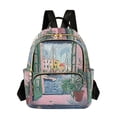 thumbnail image 1 of FORMRS Mini Backpack Purse for Women Travel Daypack Casual Shoulder Bag, Green Window Sea, 1 of 7