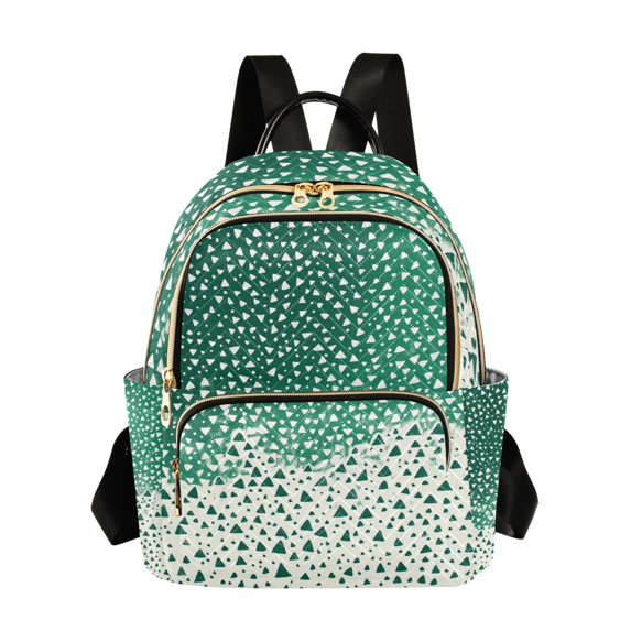 FORMRS Mini Backpack Purse for Women Quilted Travel Daypack Casual Shoulder Bag, Green and White Pattern