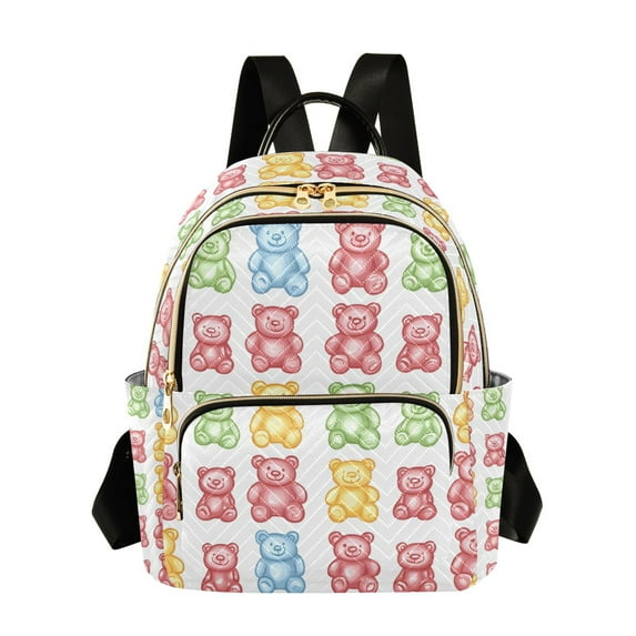 FORMRS Mini Backpack Purse for Women Quilted Travel Daypack Casual Shoulder Bag, Gummy Bear Pattern