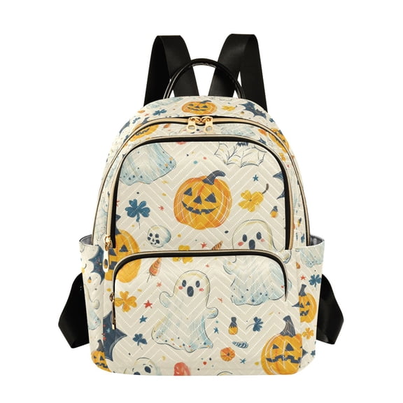 FORMRS Mini Backpack Purse for Women Travel Daypack Casual Shoulder Bag, Halloween Cute Ghosts