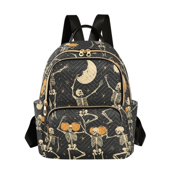 FORMRS Mini Backpack Purse for Women Quilted Travel Daypack Casual Shoulder Bag, Halloween Dancing