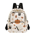 thumbnail image 1 of FORMRS Mini Backpack Purse for Women Quilted Travel Daypack Casual Shoulder Bag, Hand Drawn Pumpkin, 1 of 7