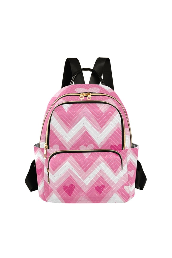 Mini Backpack Purse for Women Travel Daypack Casual Shoulder Bag, Heart Geometric