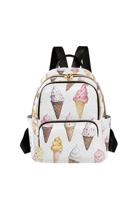 Mini Backpack Purse for Women Travel Daypack Casual Shoulder Bag, Ice Cream Pattern