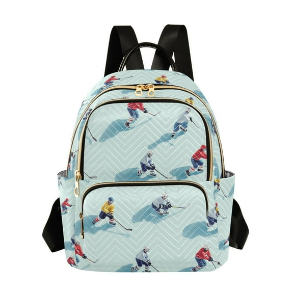 FORMRS Mini Backpack Purse for Women Travel Daypack Casual Shoulder Bag, Ice Hockey