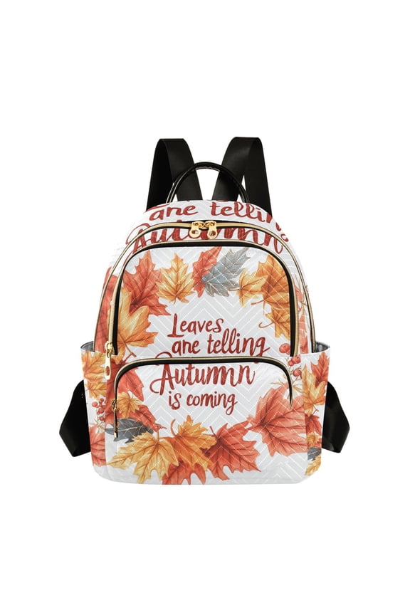 Mini Backpack Purse for Women Quilted Travel Daypack Casual Shoulder Bag, Leaves Pattern