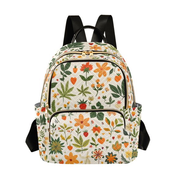 FORMRS Mini Backpack Purse for Women Travel Daypack Casual Shoulder Bag, Leaves Pattern