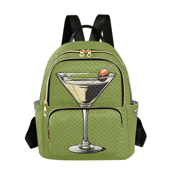 FORMRS Mini Backpack Purse for Women Travel Daypack Casual Shoulder Bag, Light Black Martini