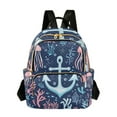 thumbnail image 1 of FORMRS Mini Backpack Purse for Women Travel Daypack Casual Shoulder Bag, Light Blue Anchor, 1 of 7