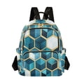 thumbnail image 1 of FORMRS Mini Backpack Purse for Women Quilted Travel Daypack Casual Shoulder Bag, Light Blue Geometric Pattern, 1 of 7