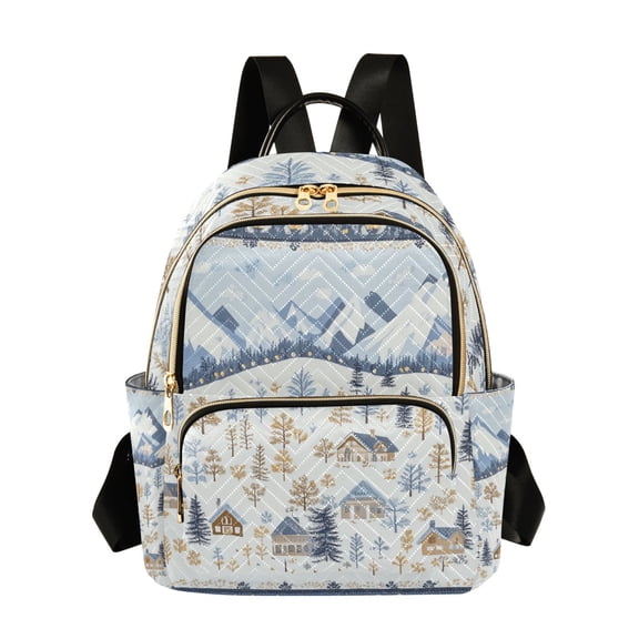 FORMRS Mini Backpack Purse for Women Quilted Travel Daypack Casual Shoulder Bag, Light Blue Mountain