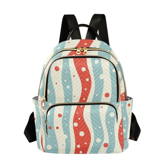 FORMRS Mini Backpack Purse for Women Quilted Travel Daypack Casual Shoulder Bag, Light Blue Pattern