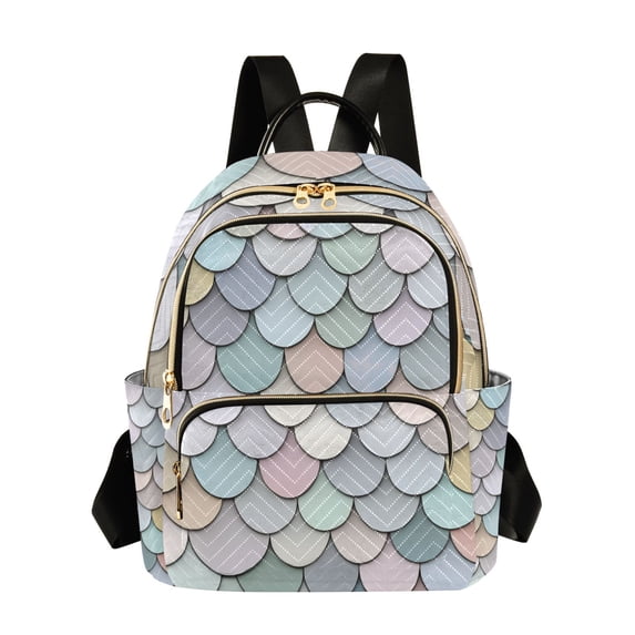 FORMRS Mini Backpack Purse for Women Quilted Travel Daypack Casual Shoulder Bag, Light Blue Shimmering Pattern