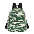 thumbnail image 1 of FORMRS Mini Backpack Purse for Women Travel Daypack Casual Shoulder Bag, Light Green Camouflage Design, 1 of 7