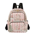 thumbnail image 1 of FORMRS Mini Backpack Purse for Women Travel Daypack Casual Shoulder Bag, Light Green Christmas Houses, 1 of 7
