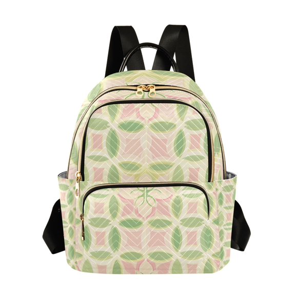 FORMRS Mini Backpack Purse for Women Travel Daypack Casual Shoulder Bag, Light Green Geometric