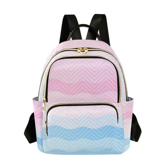FORMRS Mini Backpack Purse for Women Travel Daypack Casual Shoulder Bag, Light Pink Stripes