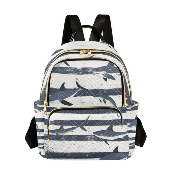 FORMRS Mini Backpack Purse for Women Travel Daypack Casual Shoulder Bag, Light Sharks