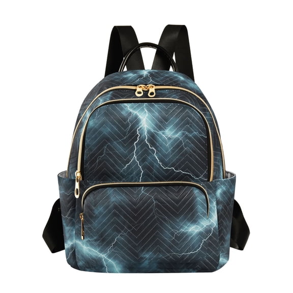 FORMRS Mini Backpack Purse for Women Quilted Travel Daypack Casual Shoulder Bag, Lightning Pattern