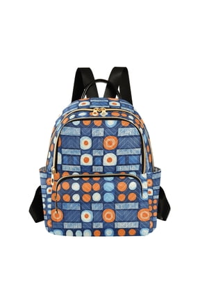 Mini Backpack Purse for Women Quilted Travel Daypack Casual Shoulder Bag, Modern Color Circle