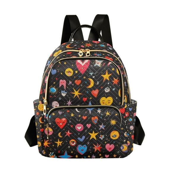 FORMRS Mini Backpack Purse for Women Travel Daypack Casual Shoulder Bag, Moon Pattern