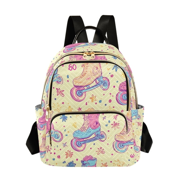 FORMRS Mini Backpack Purse for Women Quilted Travel Daypack Casual Shoulder Bag, Neon Skates
