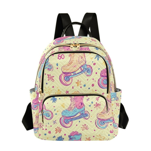 FORMRS Mini Backpack Purse for Women Travel Daypack Casual Shoulder Bag, Neon Skates