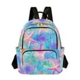 thumbnail image 1 of FORMRS Mini Backpack Purse for Women Travel Daypack Casual Shoulder Bag, Neon Starfish Pattern, 1 of 7