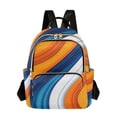 thumbnail image 1 of FORMRS Mini Backpack Purse for Women Travel Daypack Casual Shoulder Bag, Orange Abstract Wavy, 1 of 7
