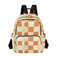 thumbnail image 1 of FORMRS Mini Backpack Purse for Women Travel Daypack Casual Shoulder Bag, Orange Checkered Pattern, 1 of 7