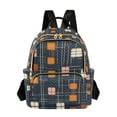 thumbnail image 1 of FORMRS Mini Backpack Purse for Women Travel Daypack Casual Shoulder Bag, Orange Checkered Pattern, 1 of 7