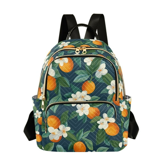 FORMRS Mini Backpack Purse for Women Quilted Travel Daypack Casual Shoulder Bag, Orange Fruit