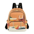 thumbnail image 1 of FORMRS Mini Backpack Purse for Women Quilted Travel Daypack Casual Shoulder Bag, Orange Glasses, 1 of 7