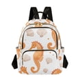 thumbnail image 1 of FORMRS Mini Backpack Purse for Women Travel Daypack Casual Shoulder Bag, Orange Seahorse, 1 of 7