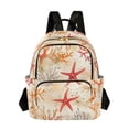 thumbnail image 1 of FORMRS Mini Backpack Purse for Women Travel Daypack Casual Shoulder Bag, Orange Starfish, 1 of 7