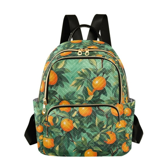 FORMRS Mini Backpack Purse for Women Travel Daypack Casual Shoulder Bag, Orange Tree Pattern