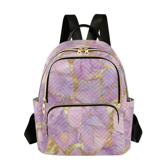 FORMRS Mini Backpack Purse for Women Travel Daypack Casual Shoulder Bag, Pastel Pink Marble Pattern