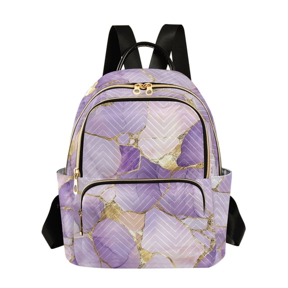 FORMRS Mini Backpack Purse for Women Travel Daypack Casual Shoulder Bag, Pastel Purple Marble Pattern