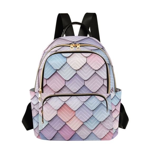 FORMRS Mini Backpack Purse for Women Quilted Travel Daypack Casual Shoulder Bag, Pink Art Pattern