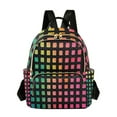 thumbnail image 1 of FORMRS Mini Backpack Purse for Women Travel Daypack Casual Shoulder Bag, Pink Block Pattern, 1 of 7