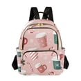 thumbnail image 1 of FORMRS Mini Backpack Purse for Women Travel Daypack Casual Shoulder Bag, Pink Christmas Cups, 1 of 7