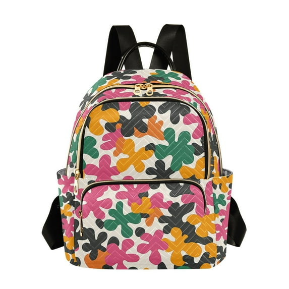 FORMRS Mini Backpack Purse for Women Travel Daypack Casual Shoulder Bag, Pink Floral Blooms
