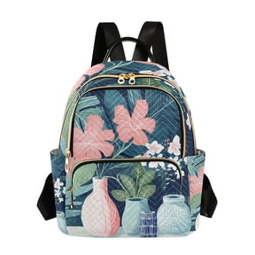 FORMRS Mini Backpack Purse for Women Quilted Travel Daypack Casual Shoulder Bag, Pink Flowers