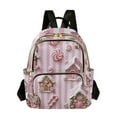 thumbnail image 1 of FORMRS Mini Backpack Purse for Women Travel Daypack Casual Shoulder Bag, Pink Gingerbread Houses, 1 of 7