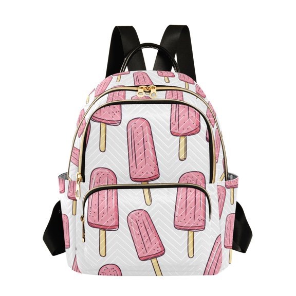 FORMRS Mini Backpack Purse for Women Quilted Travel Daypack Casual Shoulder Bag, Pink Ice Cream