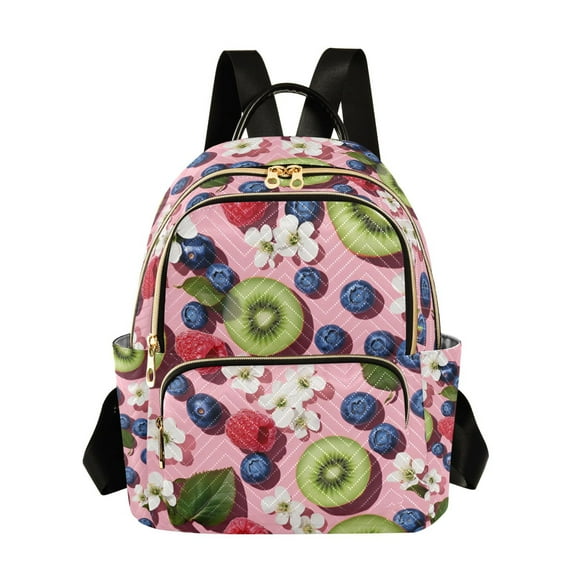 FORMRS Mini Backpack Purse for Women Quilted Travel Daypack Casual Shoulder Bag, Pink Kiwi