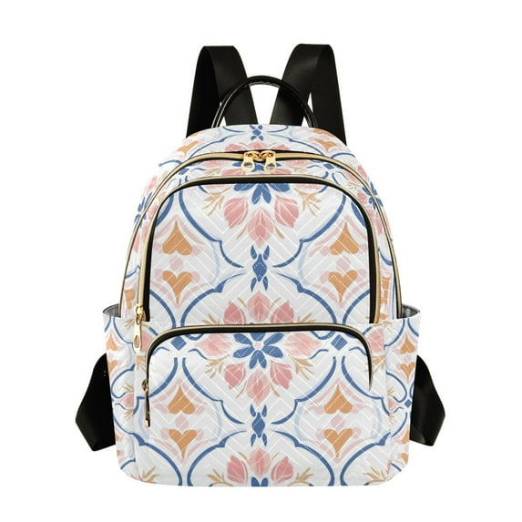 FORMRS Mini Backpack Purse for Women Travel Daypack Casual Shoulder Bag, Pink Mosaic Pattern