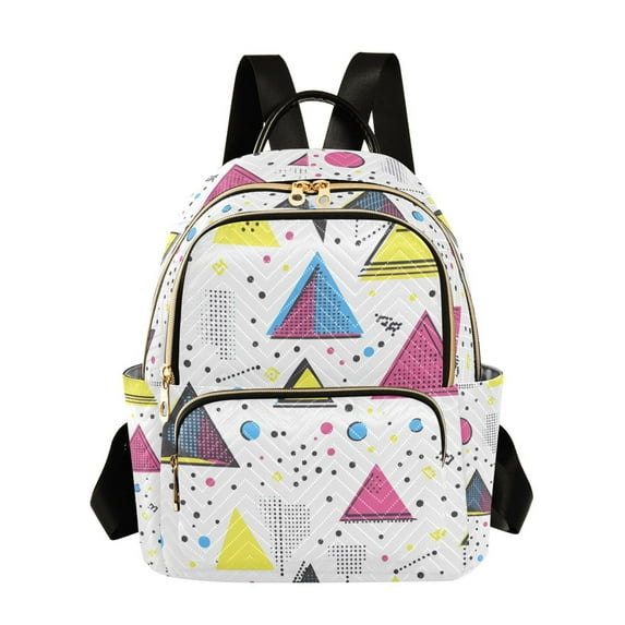 FORMRS Mini Backpack Purse for Women Travel Daypack Casual Shoulder Bag, Pink Simple Shapes