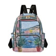 thumbnail image 1 of FORMRS Mini Backpack Purse for Women Travel Daypack Casual Shoulder Bag, Pink Window, 1 of 7